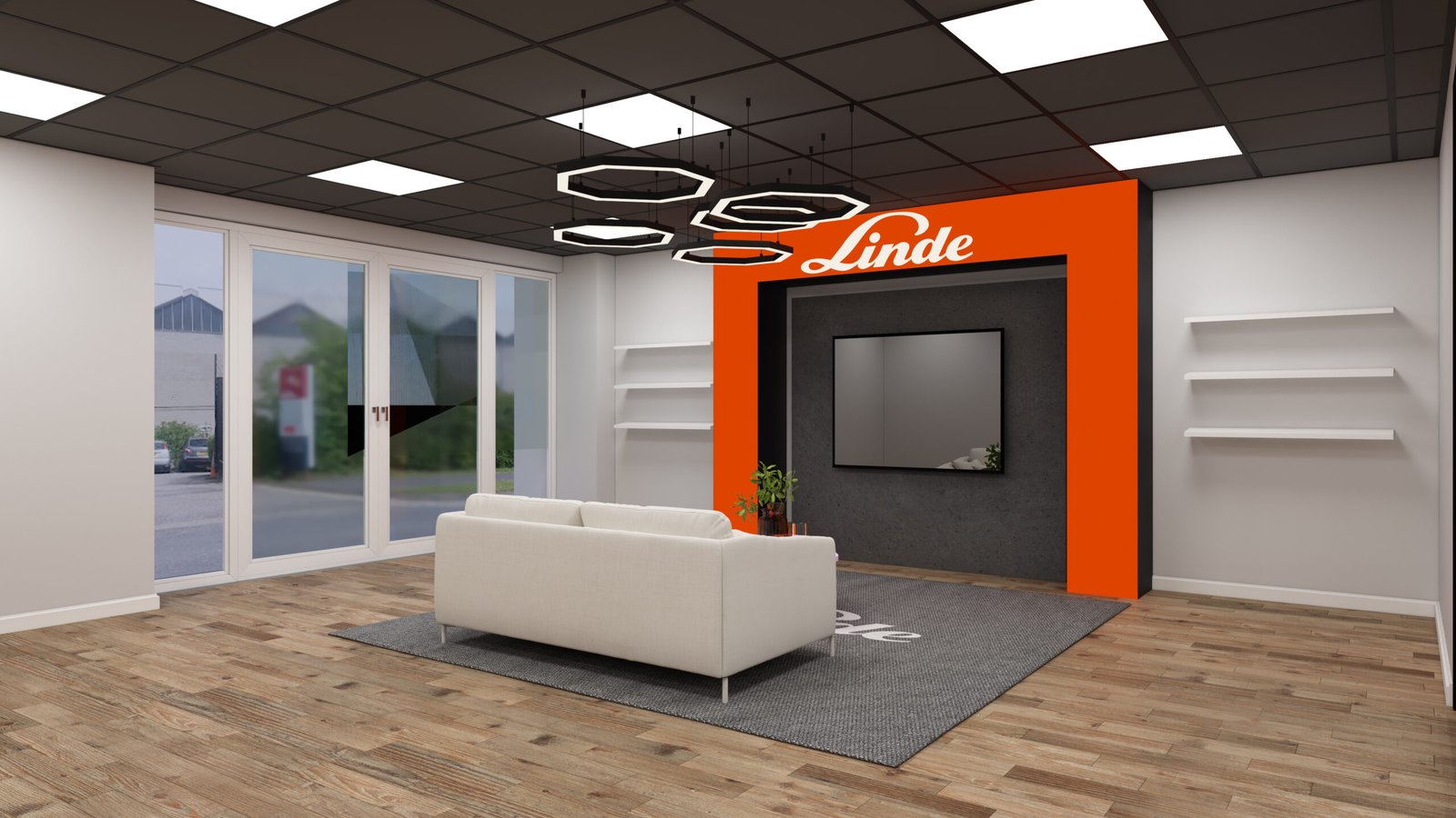 Astra office interior 3D render - meeting area