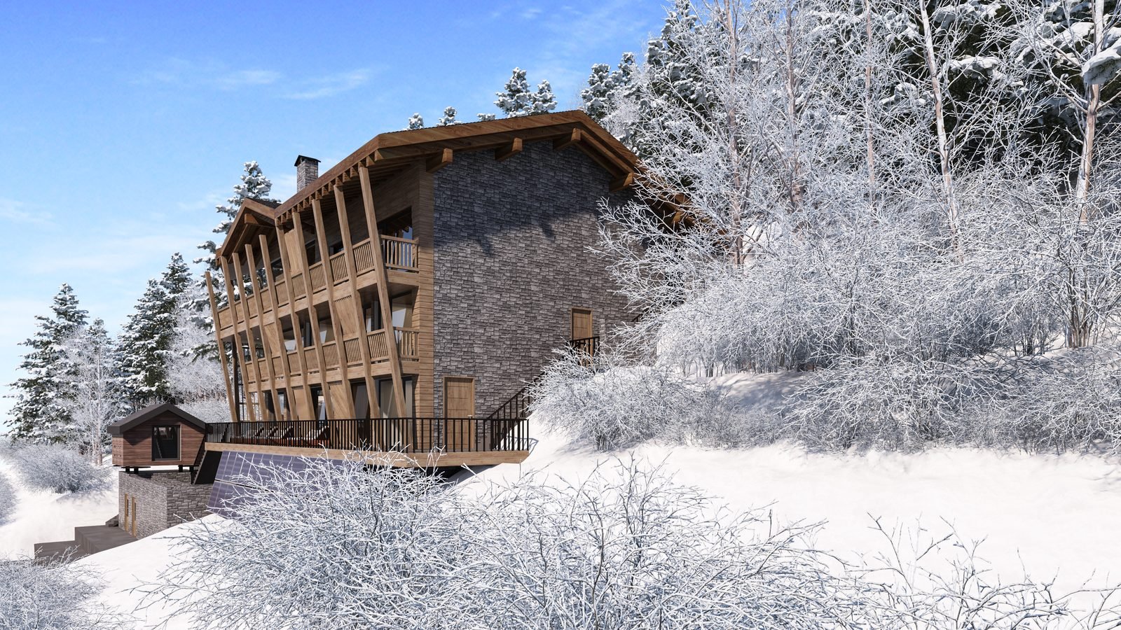 Chalet exterior view 4