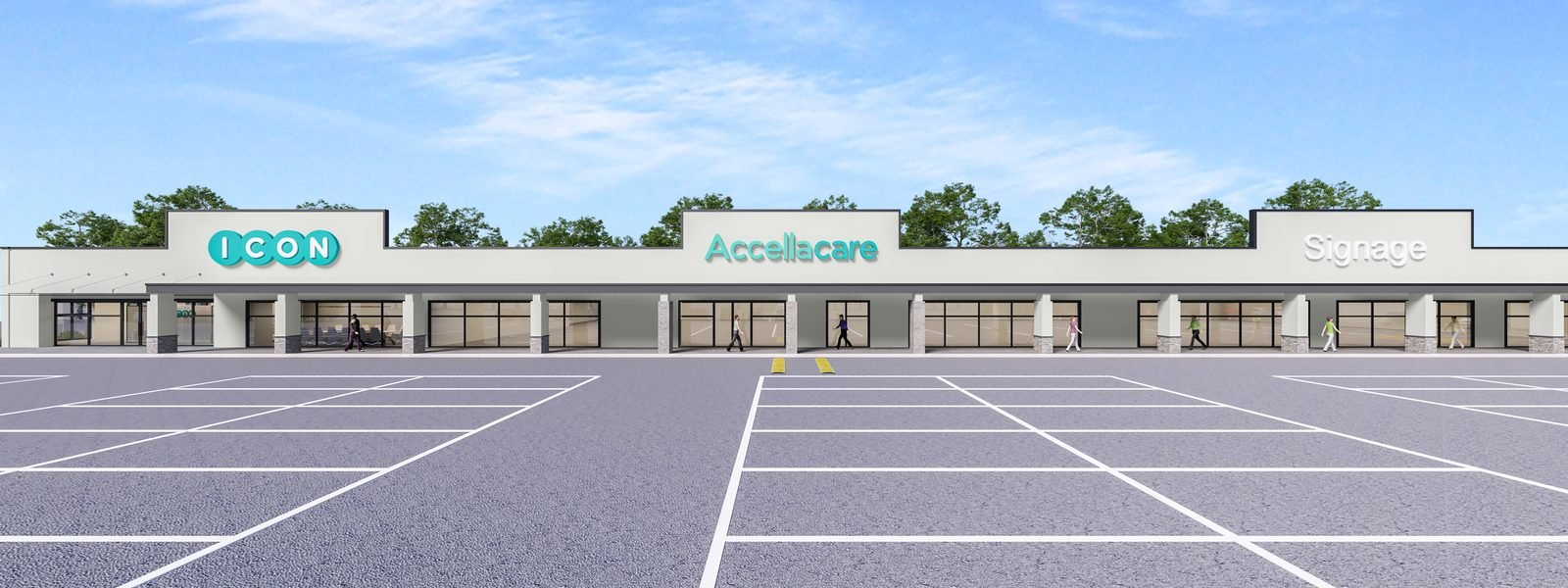 Retail storefront exterior 3D rendering, Wilmington Delaware