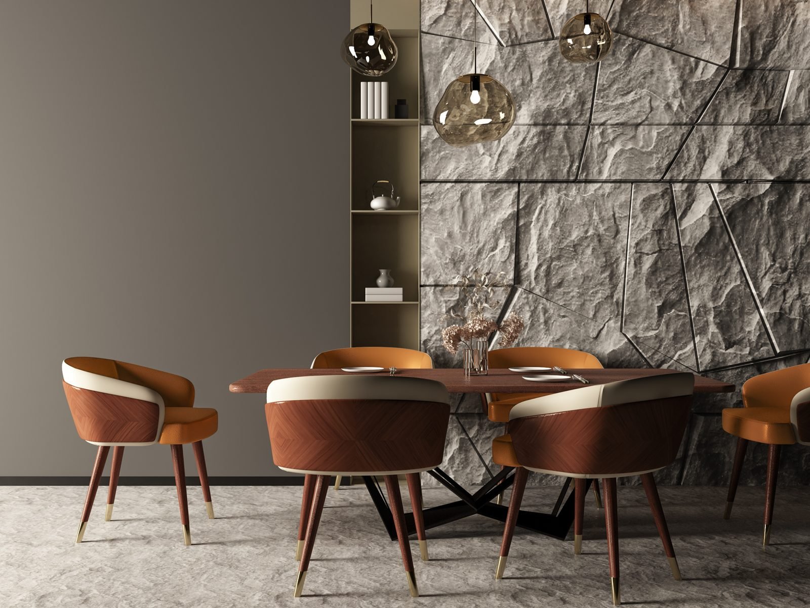 Dining room scene - product render